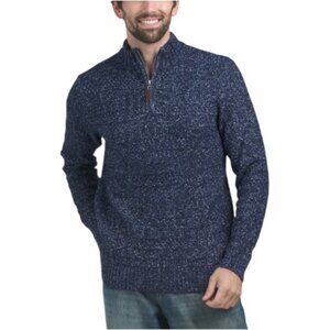 LACHLAN Wool Blend Textured Quarter Zip Sweater